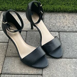 Nine West Classic Black Ankle Strap Heels